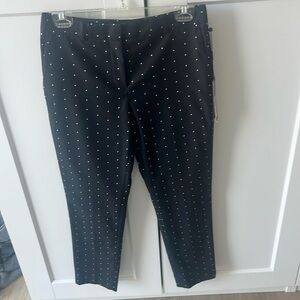 Donna Karan Black and White Polka Dot Trousers